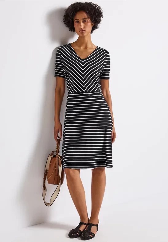 Gestreiftes Jersey-Kleid