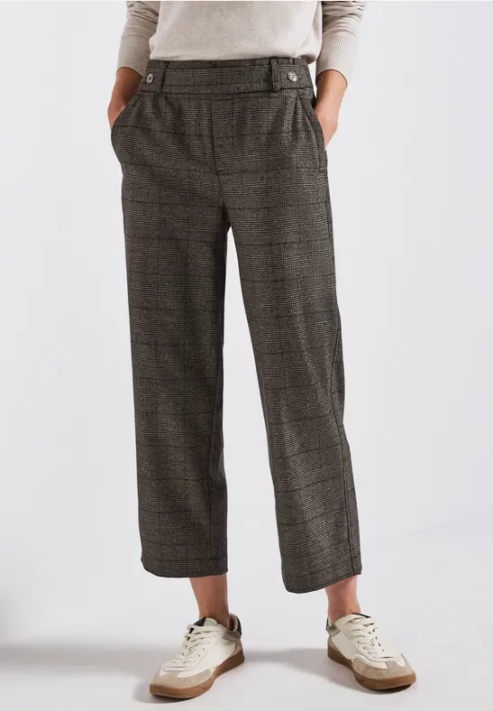 Karierte Straight Leg Hose