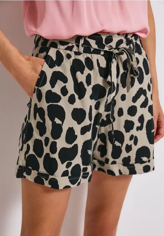 Gemusterte Paperbag Shorts