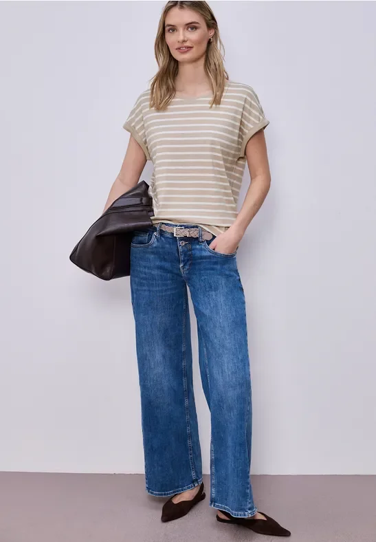 Street One Dropped Shoulder T-Shirt mit Streifen