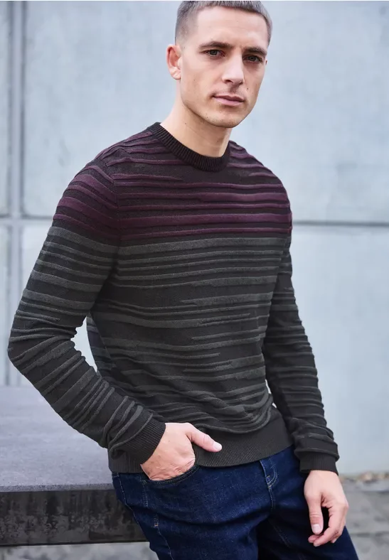 Strukturstreifen Pullover