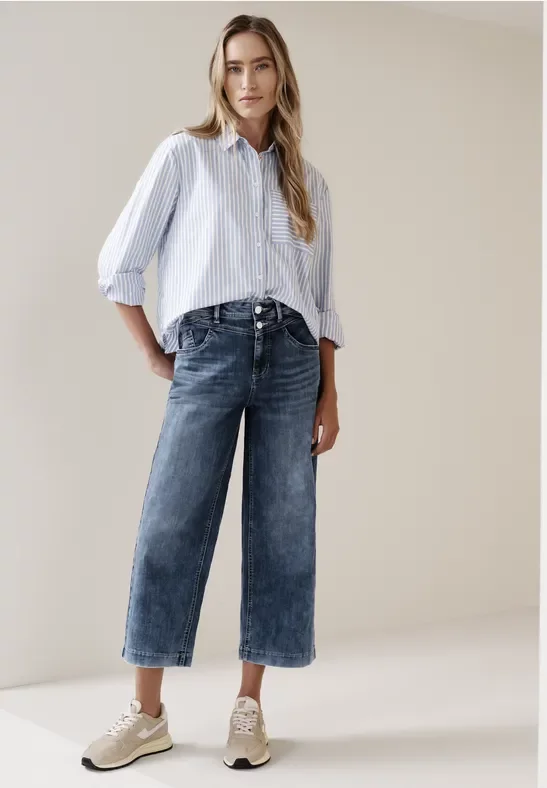 High Waist Wide Leg Jeans im Loose Fit