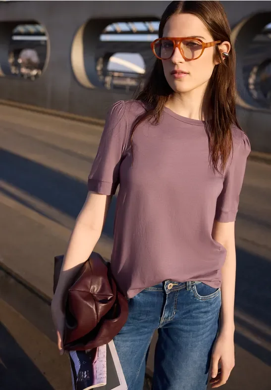 Thumbnail - T-Shirt mit Rundhals und Puffärmeln