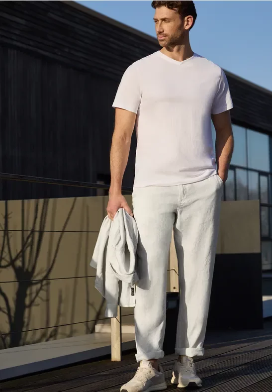 Straight Leg Chino aus Leinen