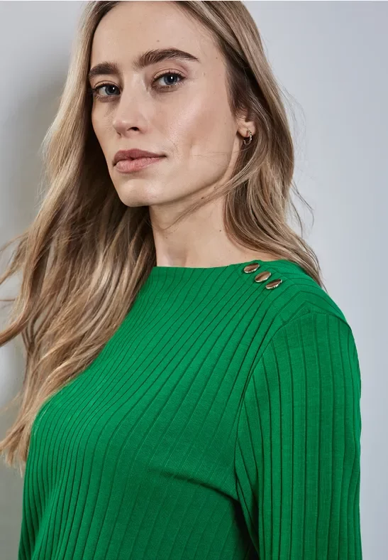 Langarmshirt mit Knopfdetail