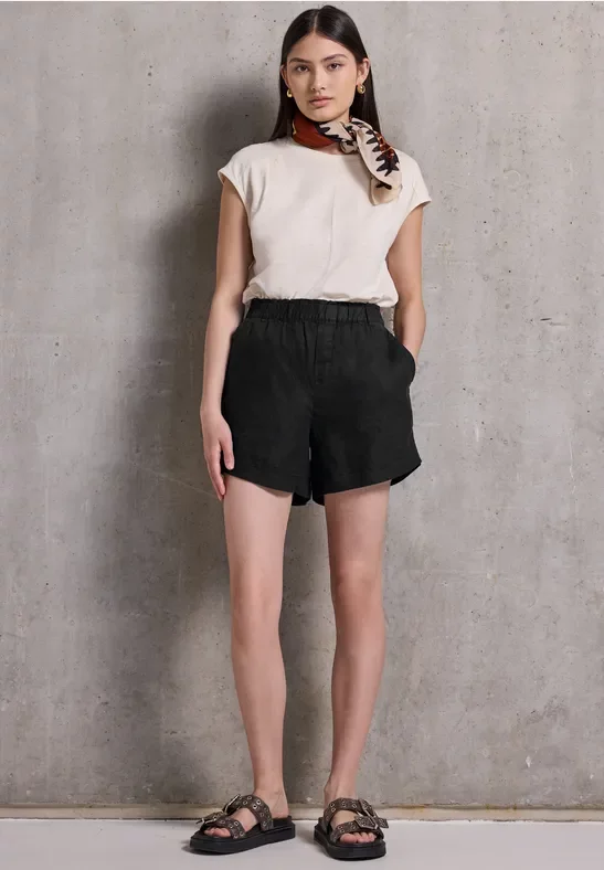 Paperbag Leinen Shorts