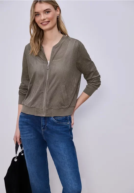 Street One Blouson aus Velours Mesh mit Zipper