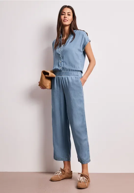 Street One Wide Leg Jumpsuit im Washed-Look