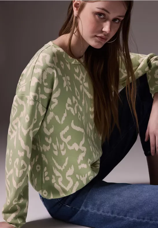 Gemustertes Silk-Look Shirt