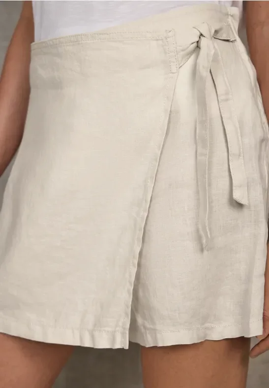 Leinen-Skort im Wickel-Look