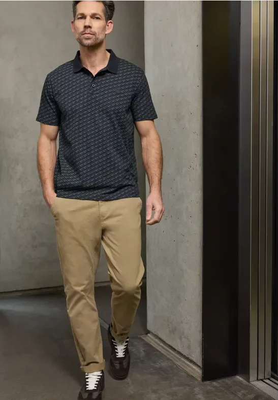 Gemustertes Poloshirt