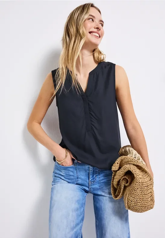 Blusentop in Unifarbe