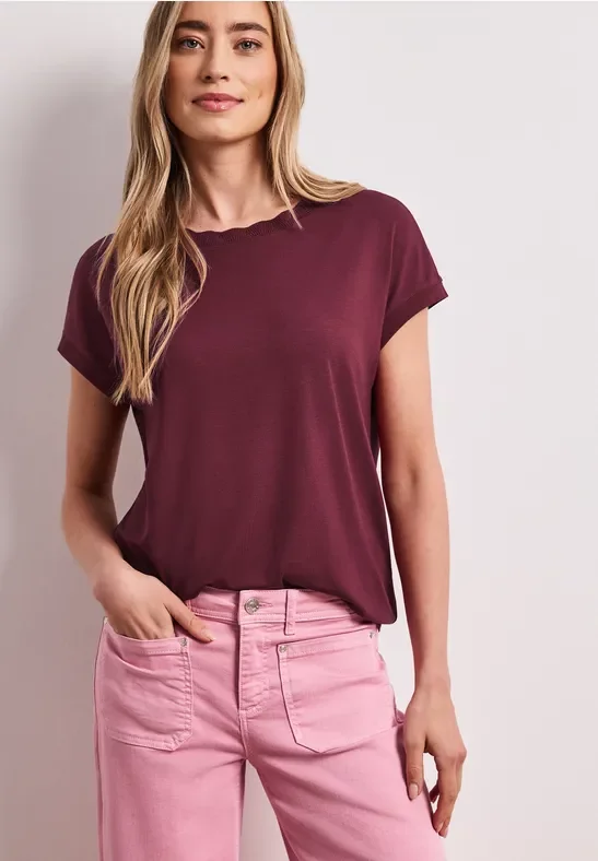 Street One T-Shirt mit Rundhals und Deko-Tape