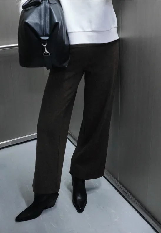 Herringbone Wide Leg Hose