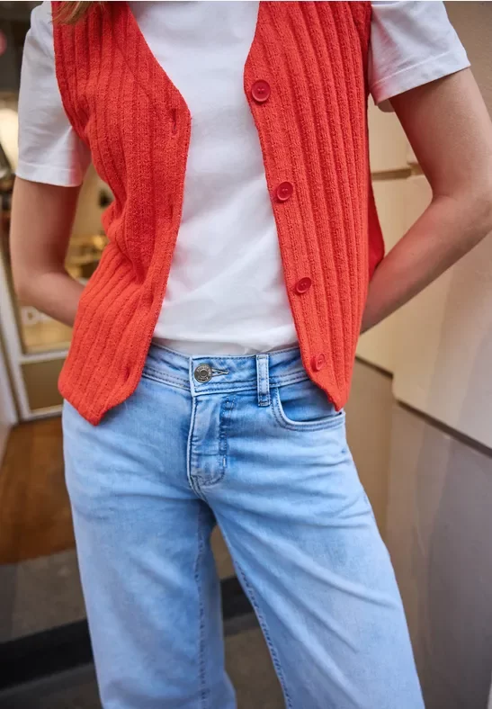 Weste mit V-Neck und Knopfleiste