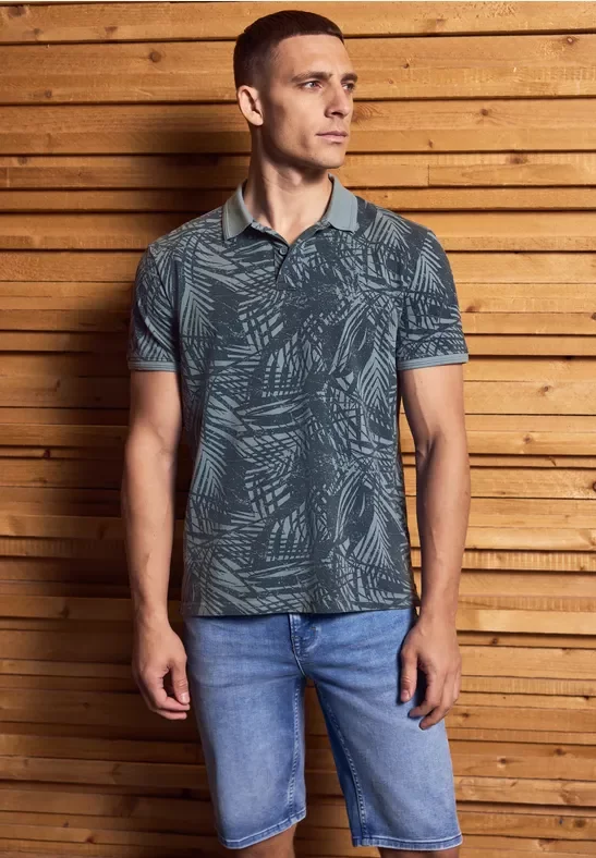 Gemustertes Piqué Poloshirt