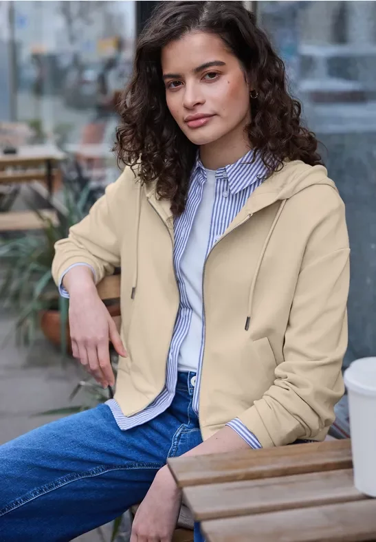 Street One Sweatjacke im verkürzten Schnitt