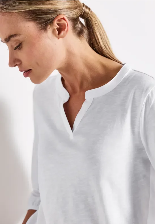 Split Neck Jersey Shirt