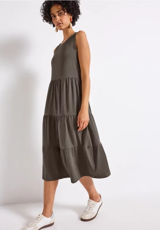 Jersey-Kleid mit Volants