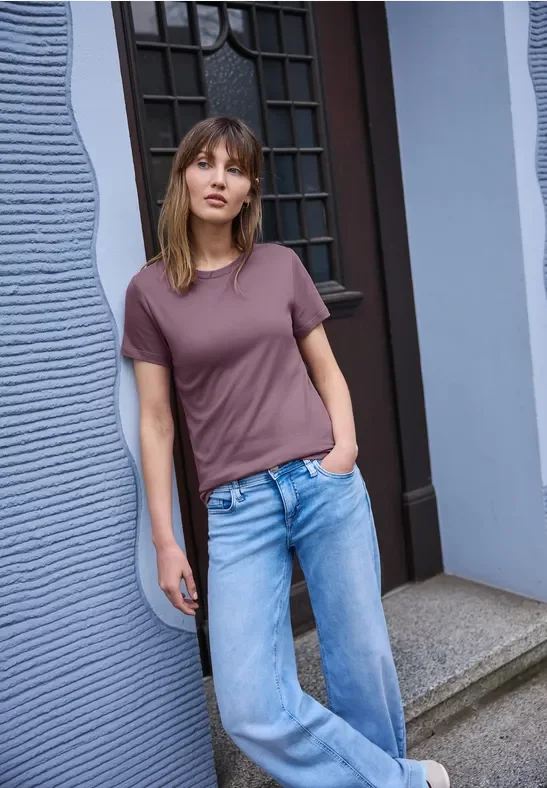 Street One Basic T-Shirt mit Rundhals und Kurzarm