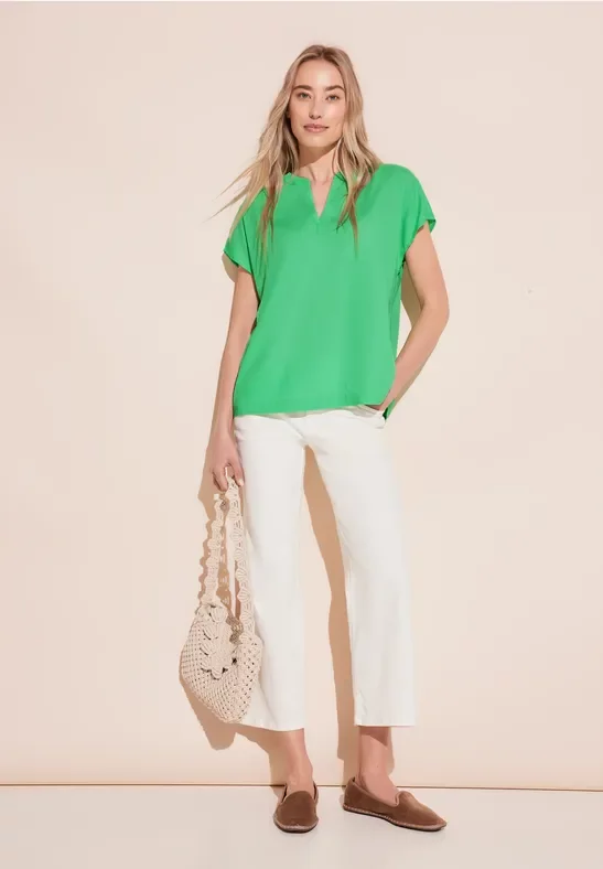 Blusenshirt in Unifarbe