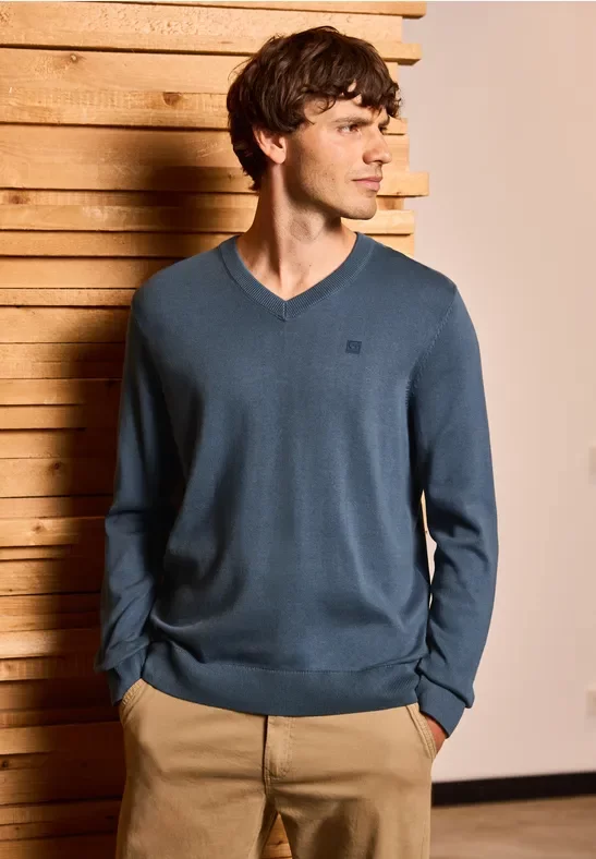 Basic V-Neck Strickpullover