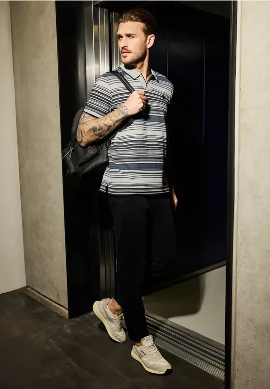 Strickstruktur Poloshirt