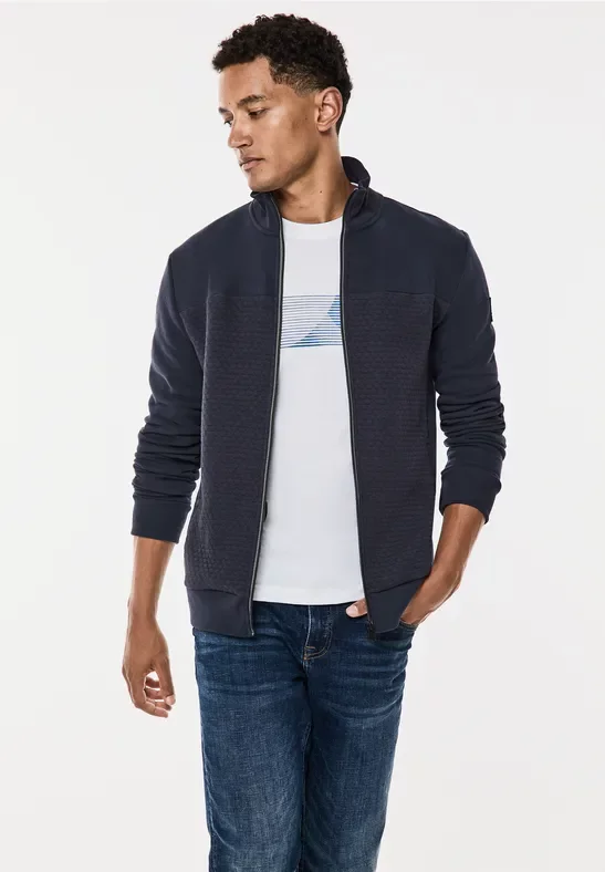 Sweatjacke mit Materialmix