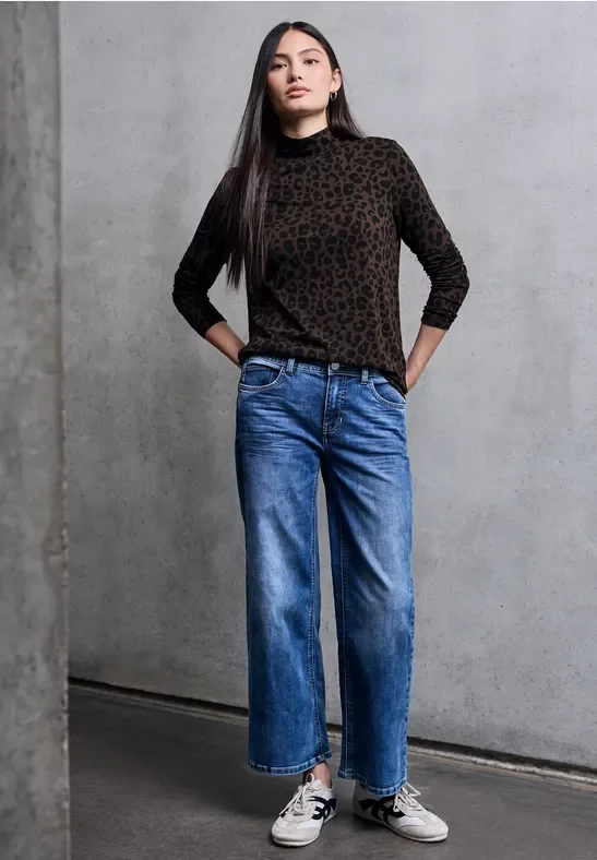 Jerseyshirt mit Leo-Muster