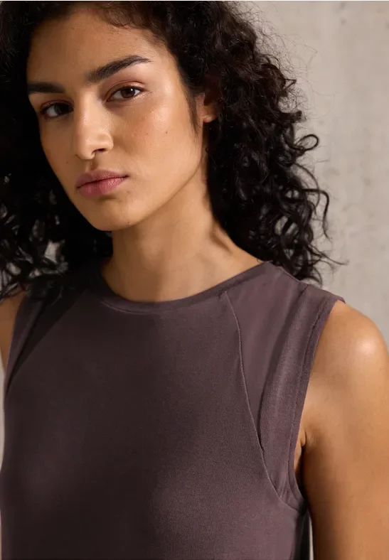 Jersey-Top mit Chiffon