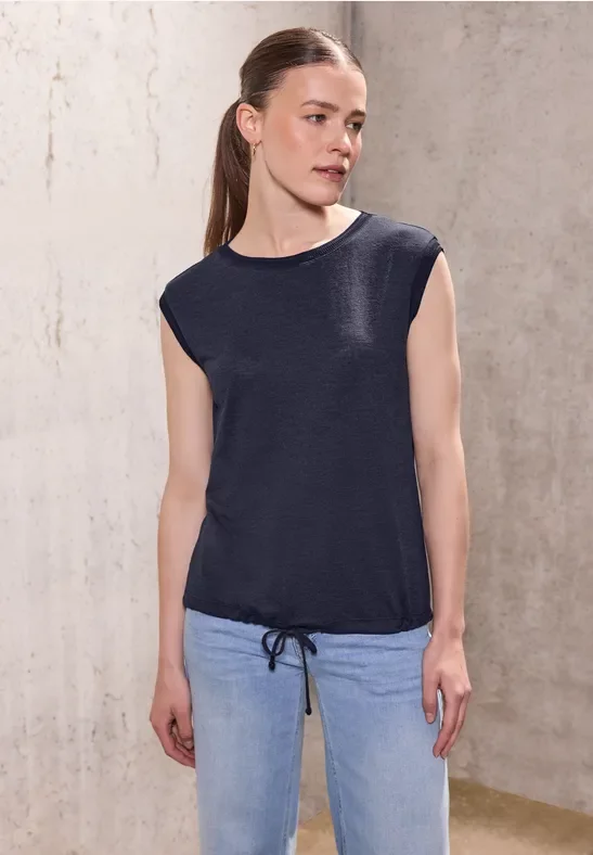 Leinen-Look Shirt mit Tape