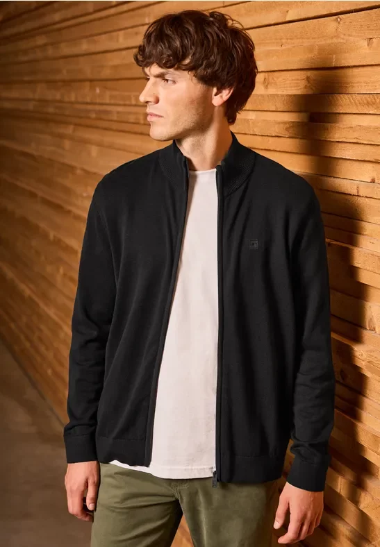 Basic Strickjacke mit Zipper