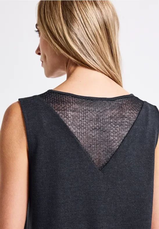 V-Neck Top mit Spitze