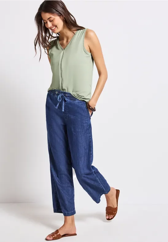 Street One Jersey-Top mit Häkeldetails