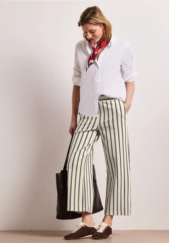 Street One Wide Leg Hoseim Casual Fit mit Streifen