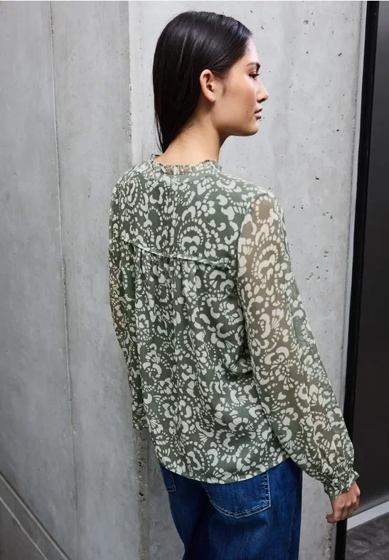 Gemusterte Chiffon Bluse