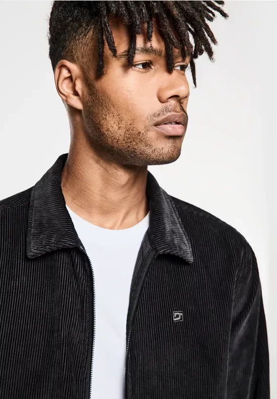 Cord-Overshirt mit Zipper