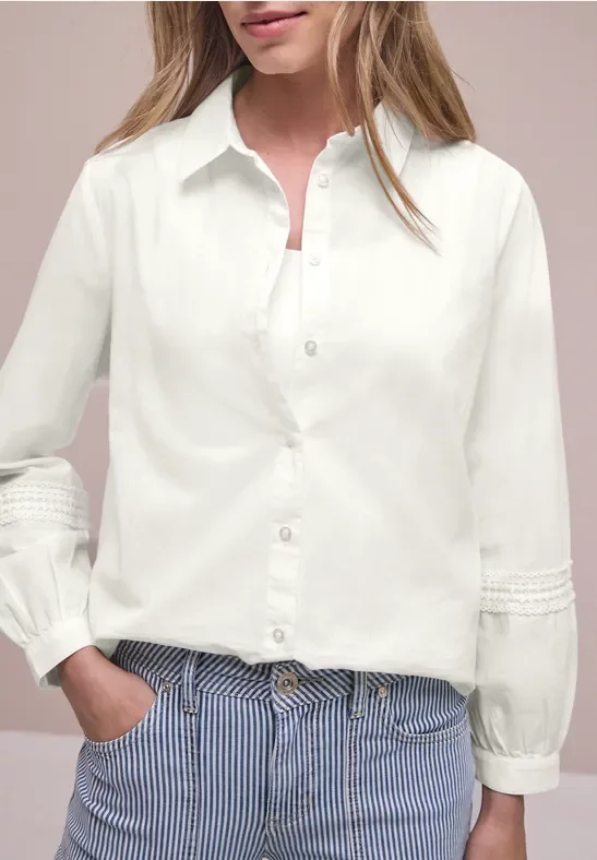 Street One Langarm Bluse mit Crochetdetails