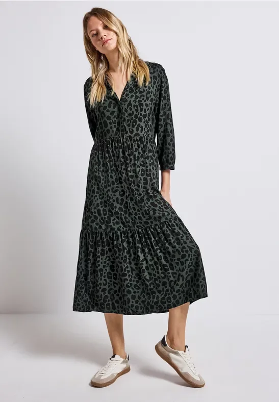 Gemustertes Volant-Kleid