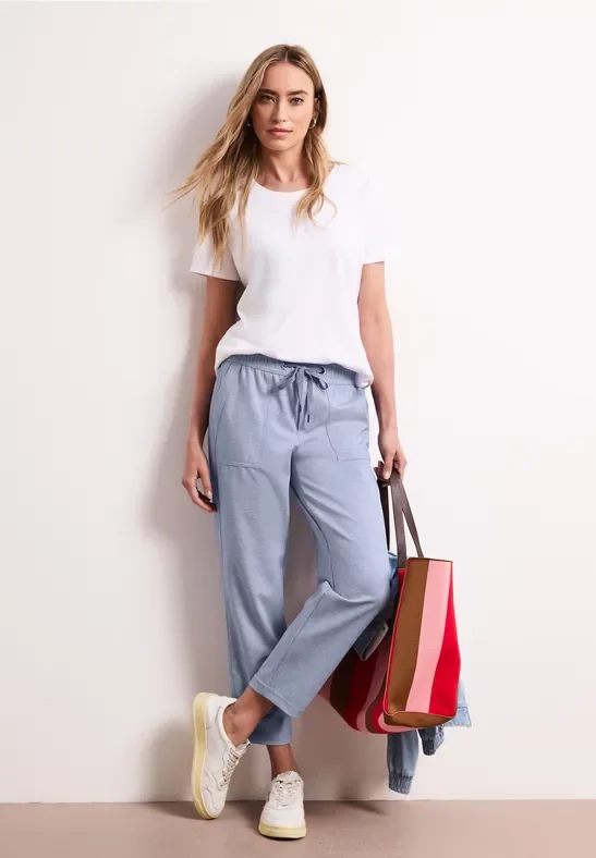 Street One Mid Waist Slim Leg Hose mit Elastikbund