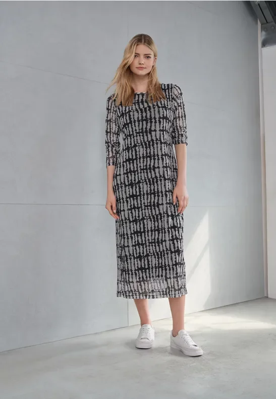 Gemustertes Mesh-Kleid
