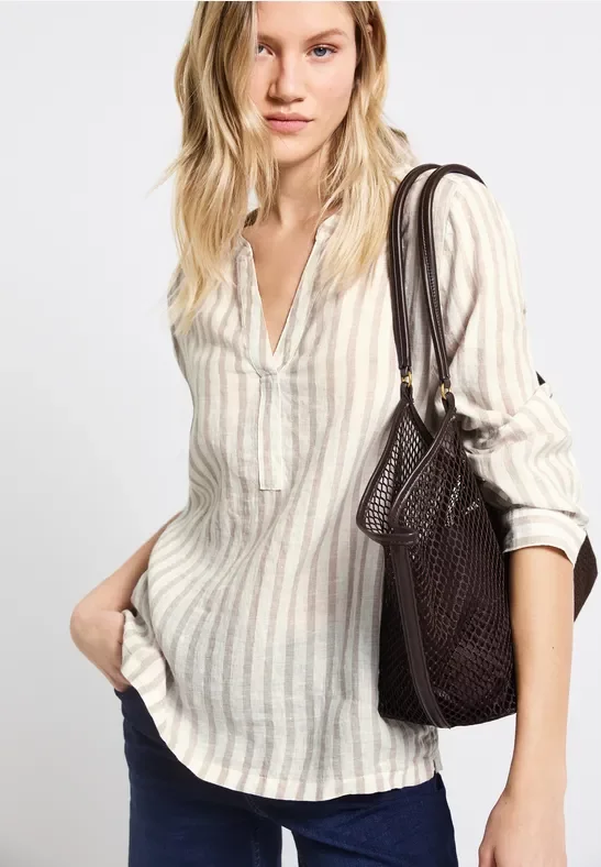 Gestreifte Leinenbluse