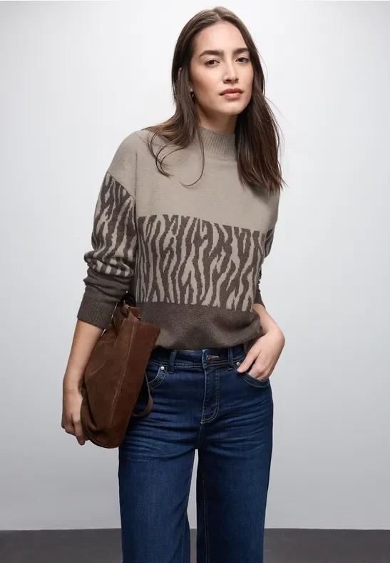 Color-Block Jacquard Sweater