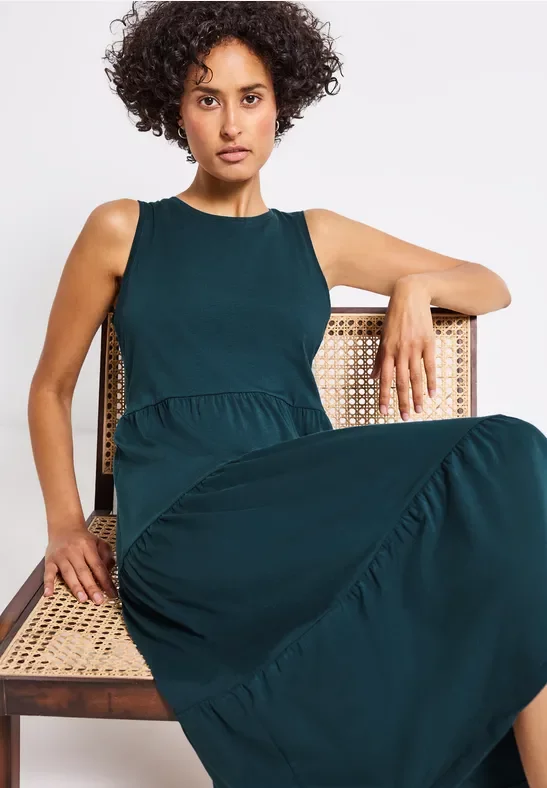 Jersey-Kleid mit Volants