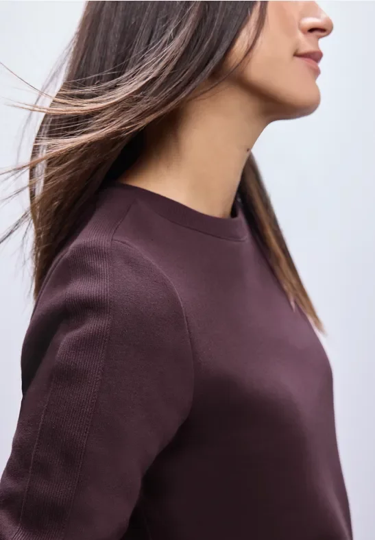 Sweatshirt mit Rippdetail