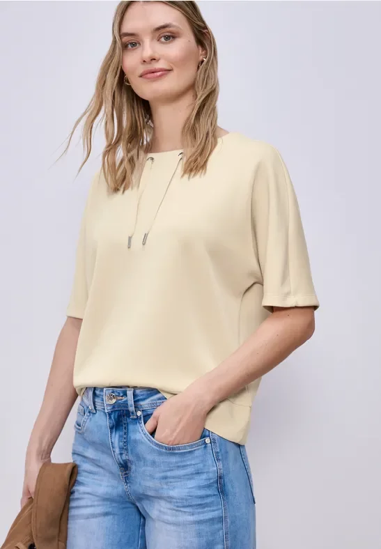 Dropped Shoulder Shirt im Silk-Look