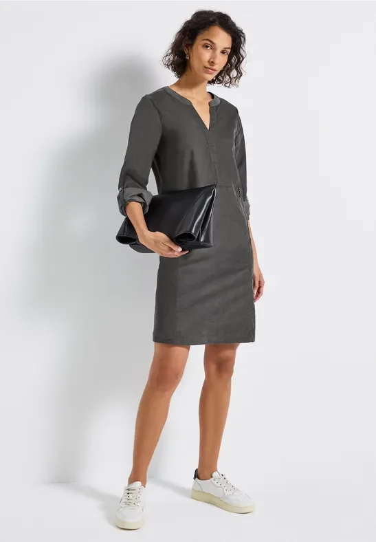 Thumbnail - Cordkleid mit Split Neck