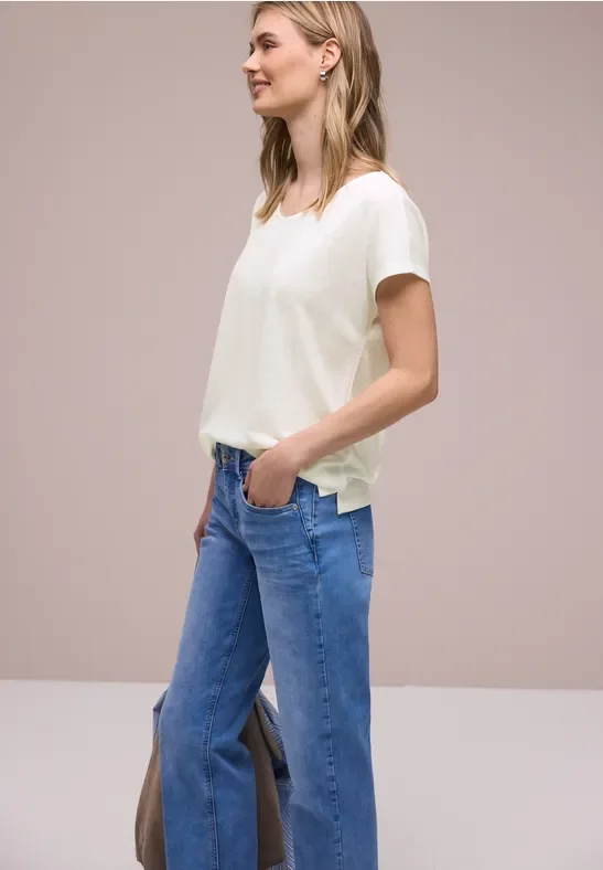 Street One Dropped Shoulder Shirt im Leinen-Look