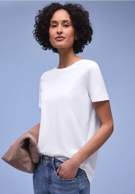 Kurzarm Longshirt mit Rundhals