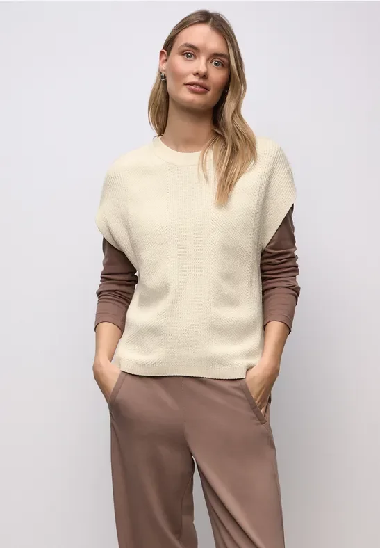 Ärmelloser Chenille Pullover